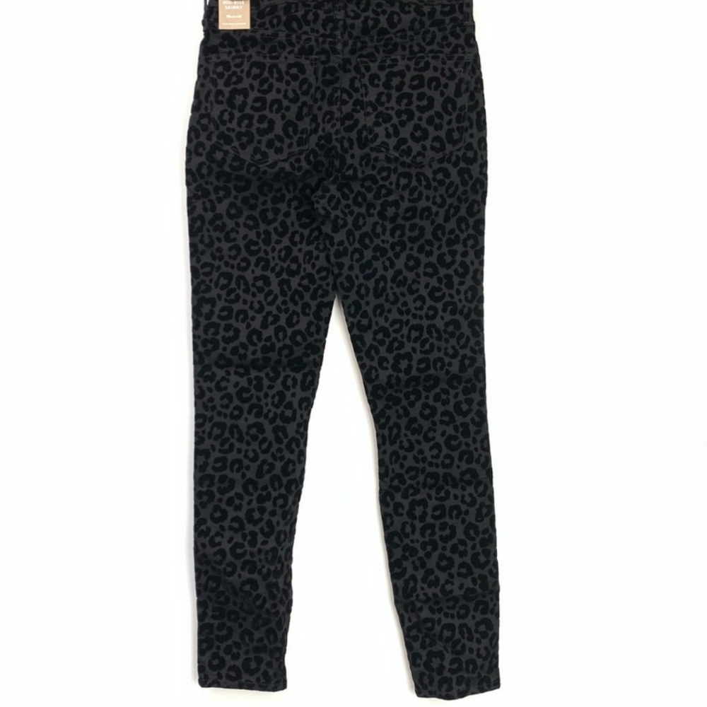 NWT MADEWELL 9" Mid Rise Black Leopard Skinny Jean - Picture 6 of 16
